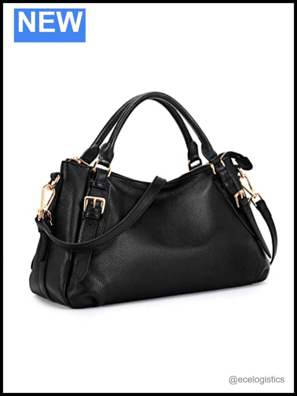 Genuine Leather Satchel Top Handle Crossbody Bag with Removable Strap